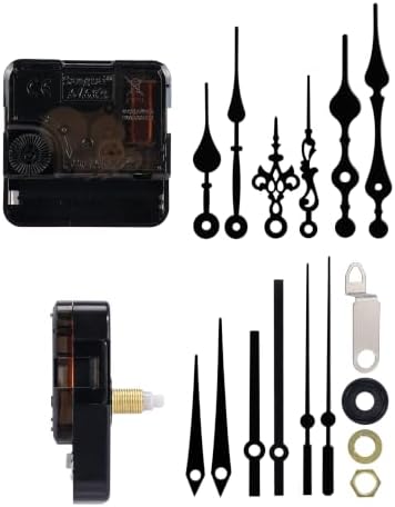 6168 Clock Mechanism Replacement, 16.5mm Total Shaft, Black Hands product photo 2