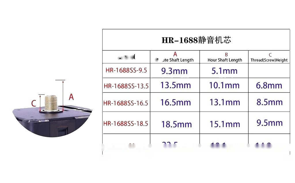 Shaft length 13.5mm of clock Mechanism image 6